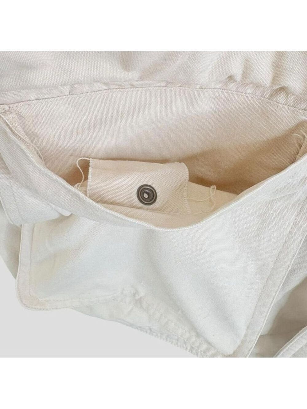 Wintage  Men's L Heavy Duty Canvas Trucker Workwear Beige Vest Flannel lining - Picture 6 of 8